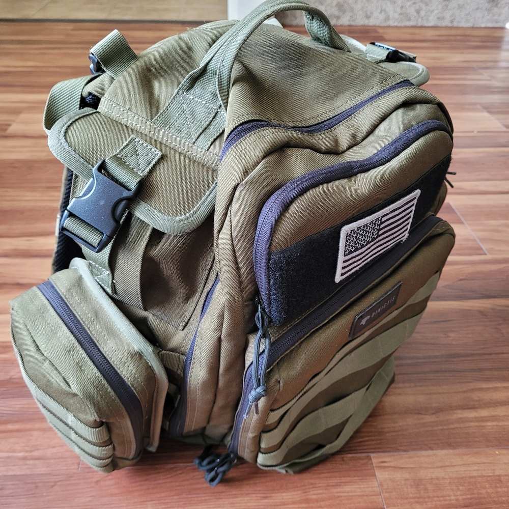 Diaper bag backpack military style
